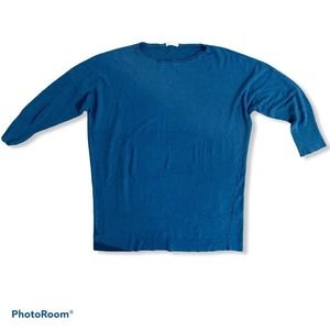 Eileen Fisher round neck tunic sweater size Large blue R5GZF